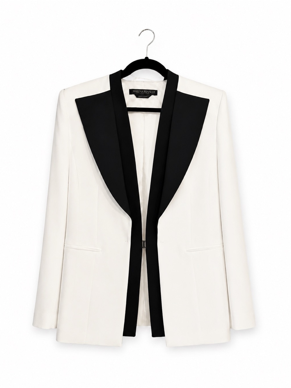 Marina Rinaldi Panaria Tuxedo Blazer White Black NWT US 14